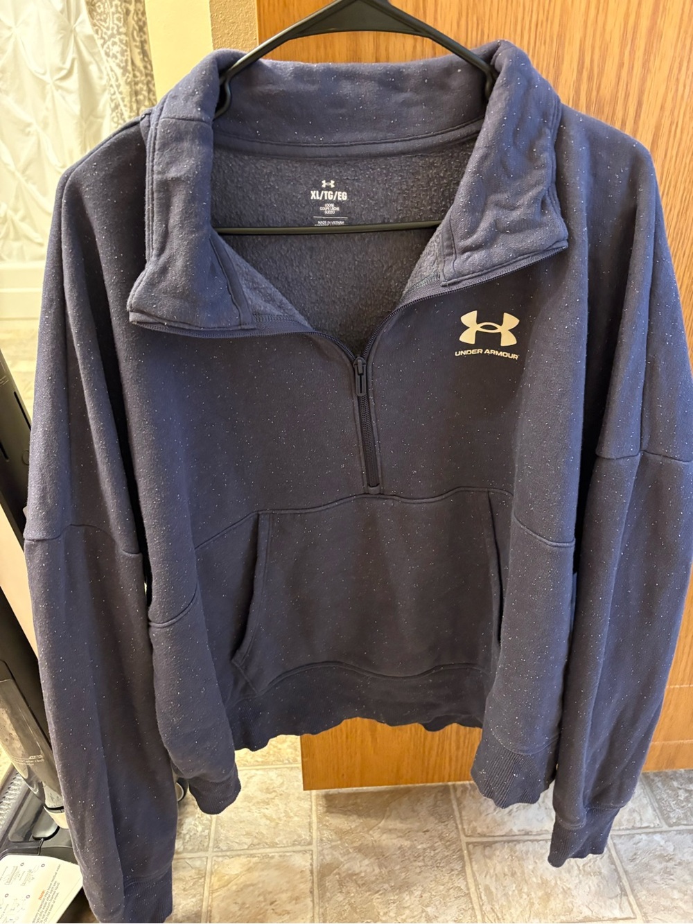 Under Armour Navy Blue Speckled Half-Zip Pullover